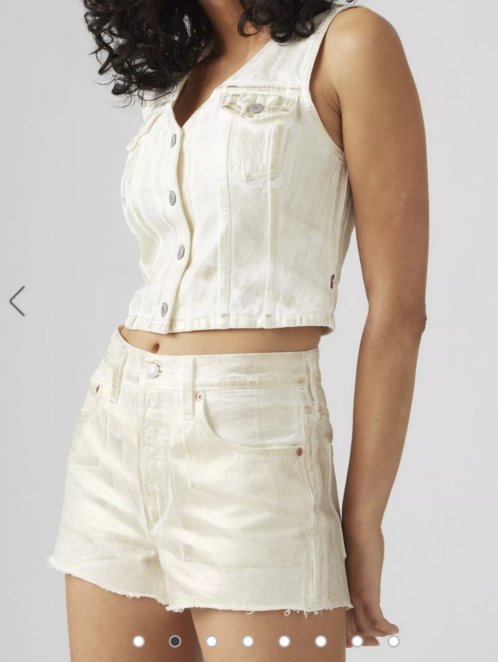 Levi’s 501 Original Shorts Luminary Short Cream White Denim Cutoffs